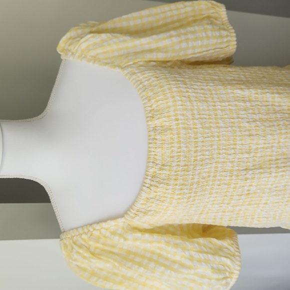 And Now This Dress Milkmaid Cotton Lace-up-Back Puffed Sleeves Tiered Gingham 1X - Picture 6 of 15